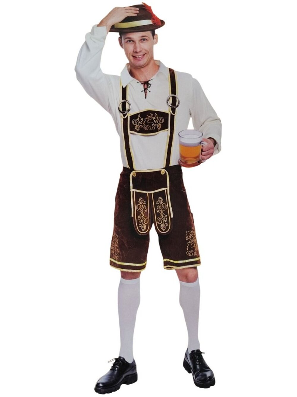 Oktoberfest Adult Mens XL Lederhosen and Accessories Halloween Festival Costume